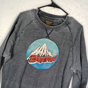 Burton Durable Goods Mens Gray Mountain Graphic Raglan Sweatshirt Large